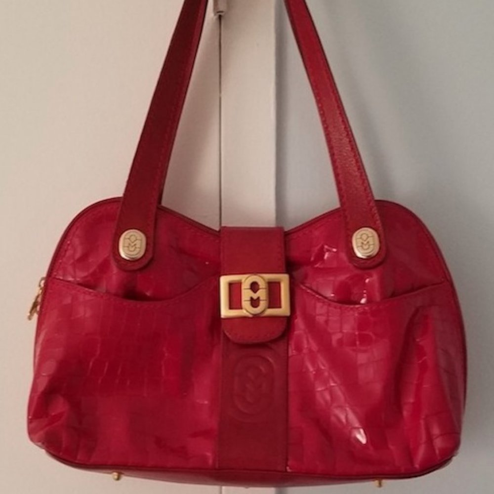 MARINO ORLANDI Red Patent Leather Purse